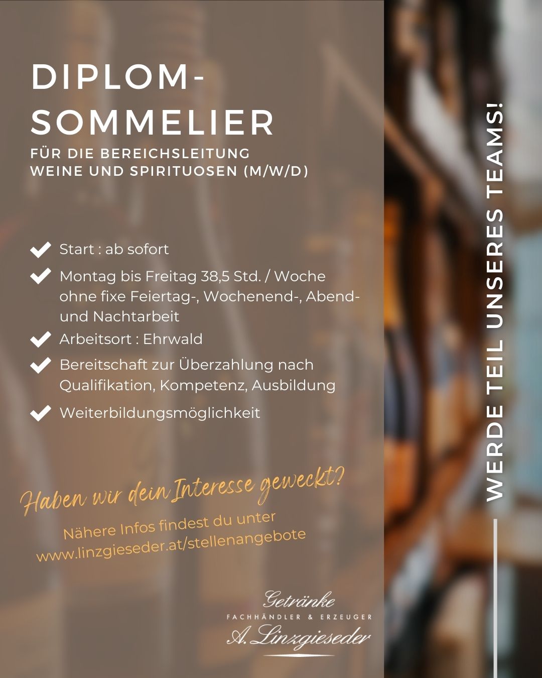 Stellenanzeige Sommelier