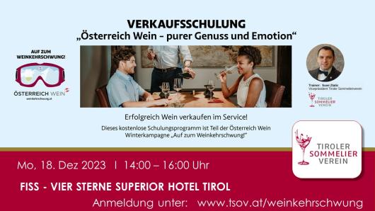 Verkaufsschulung "Österreich Wein - purer Genuss und Emotion" - Fiss