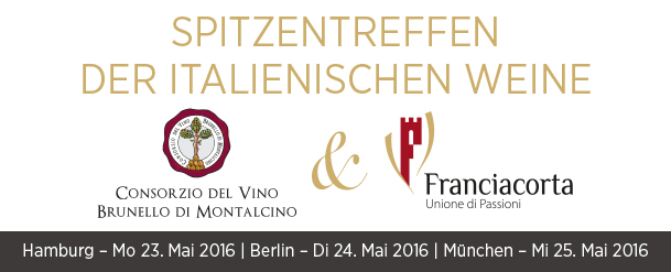 Brunello & Franciacorta: Spitzentreffen der Italienischen Weine in Deutschland